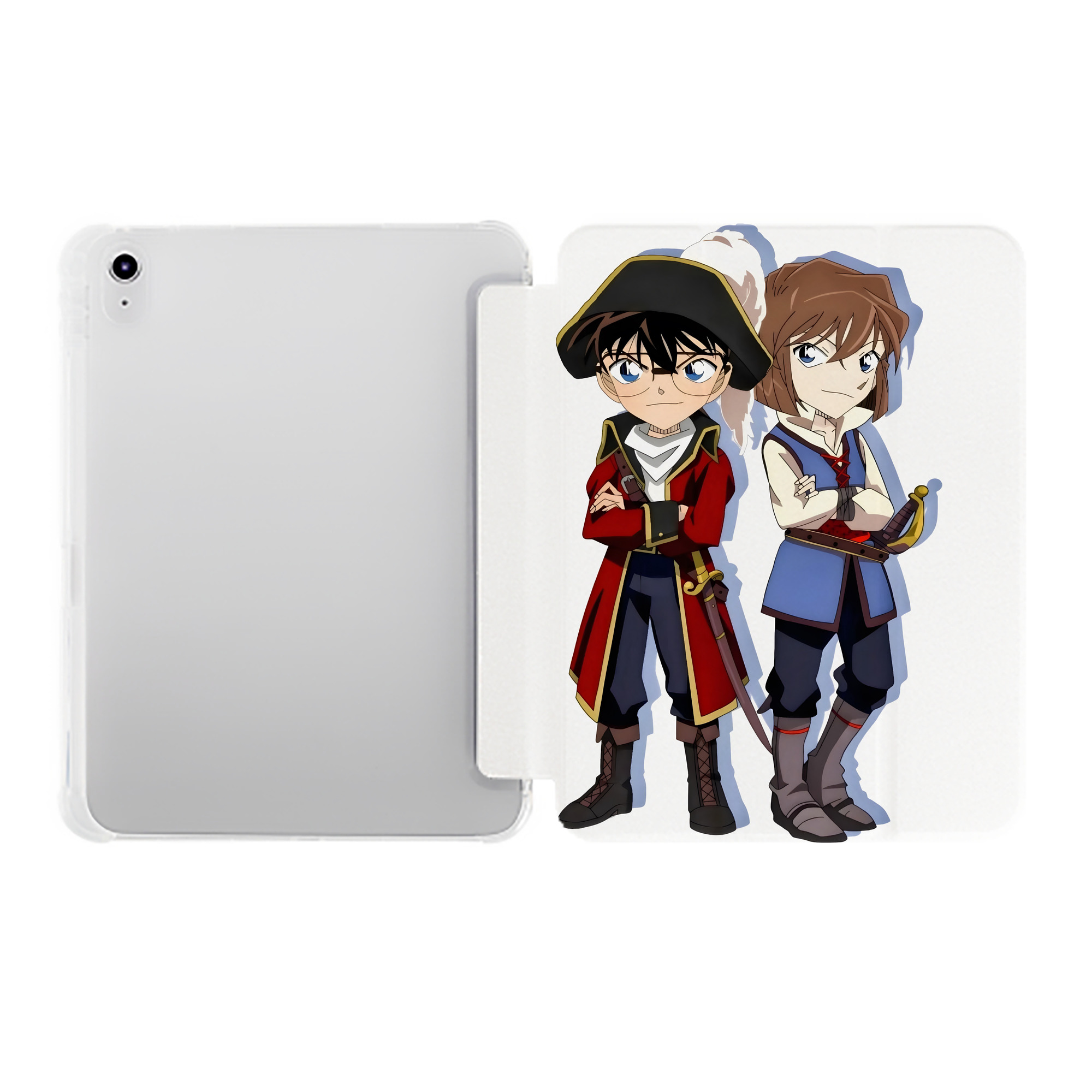 （画像用） 名探偵コナン 灰原 哀 はいばら あい Detective Conan Anita Hailey、Vi Graythorn Haibara Ai IPad ケース ペン収納付き 三つ折りスタンド PUレザー×シリコン 対応機種9.5/10.5/10.9インチ